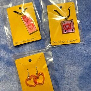 Valentines resin jewelry on sale!  Only three items left!  Sale! Sale!
